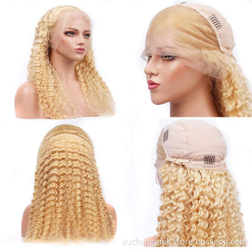 613 hd deep wave Wig Human Hair,Brazilian 613 Blonde Full Lace Human Hair Wig,30 Inch 613 Virgin Hair Human Hair Full Lace Wig